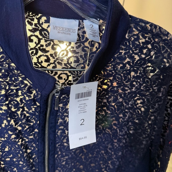 26. Weekends by Chico’s -Rina 3 Qtr Jacket size 2 (M 12) NWT - Picture 2 of 4